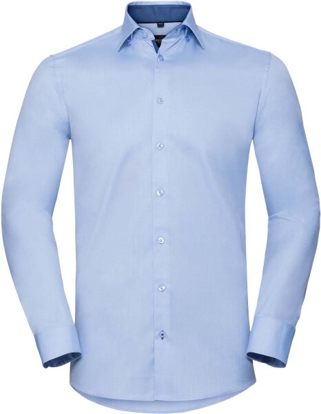 Russell Herren Herringbone Kontrast Hemd langarm R-964M-0