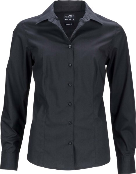 James & Nicholson Damen Popeline Business Bluse langarm JN641