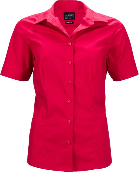 James & Nicholson Damen Popeline Business Bluse kurzarm JN643