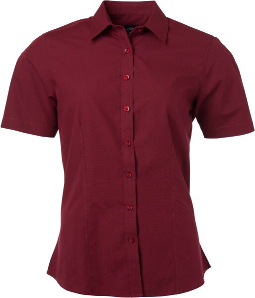 James & Nicholson Damen Popeline Bluse kurzarm JN679