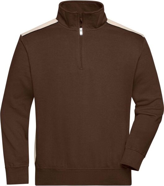 James & Nicholson Unisex Workwear Sweater 1/2 Zip Color Sweatshirt JN868