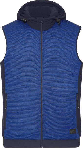 James & Nicholson Wattiertes Herren Hybrid Strickfleece Gilet Bodywarmer JN1848
