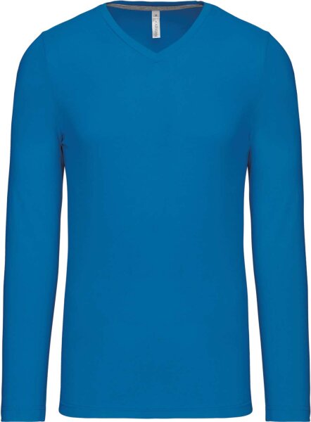 Kariban Herren V-Ausschnitt T-Shirt langarm K358