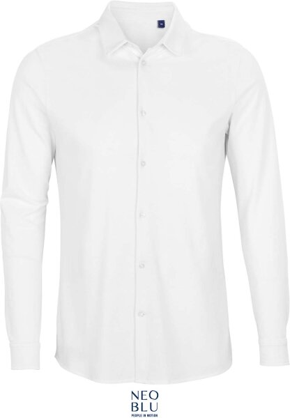 NEOBLU Herren Piqué Hemd langarm Basile Men