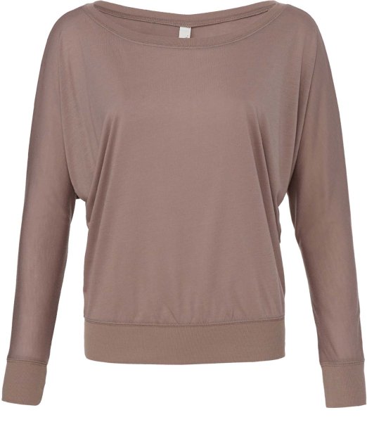 Bella+Canvas Damen Flowy schulterfreies T-Shirt langarm 8850