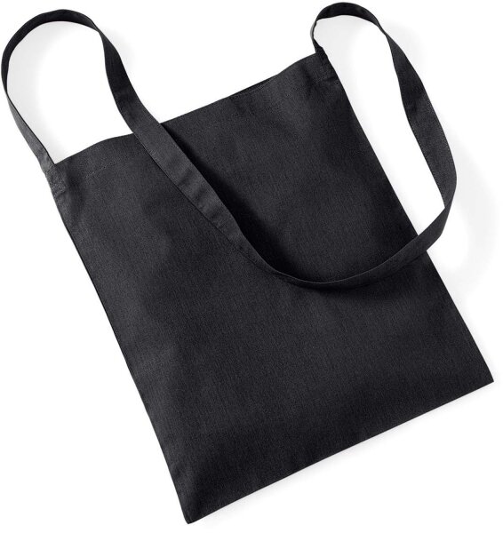 Westford Mill Baumwolltasche mit langem Henkel Einkaufstasche W107 black 34 x 40 cm