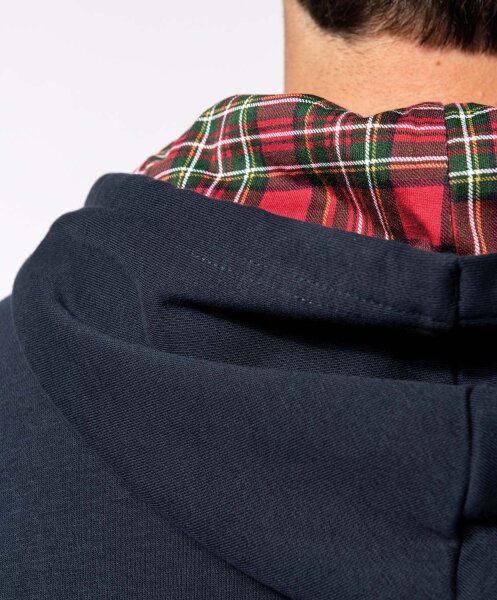 navy/red tartan